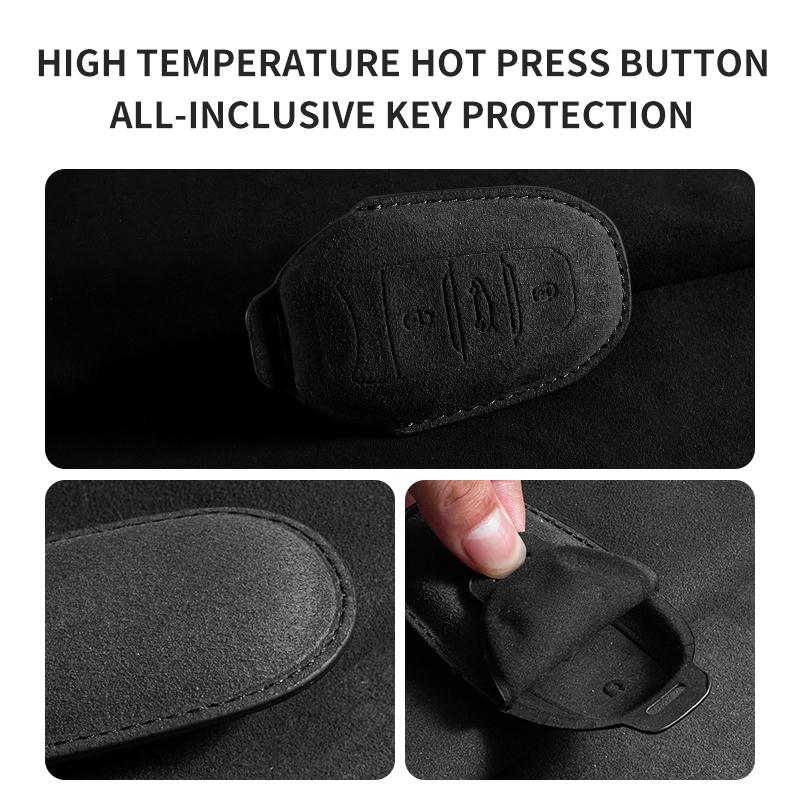 In Stock Cross-Border Factory Key Fob Covers for Peugeot 508L 4008 408X 308 5008 Suede Car Keychain Accessories