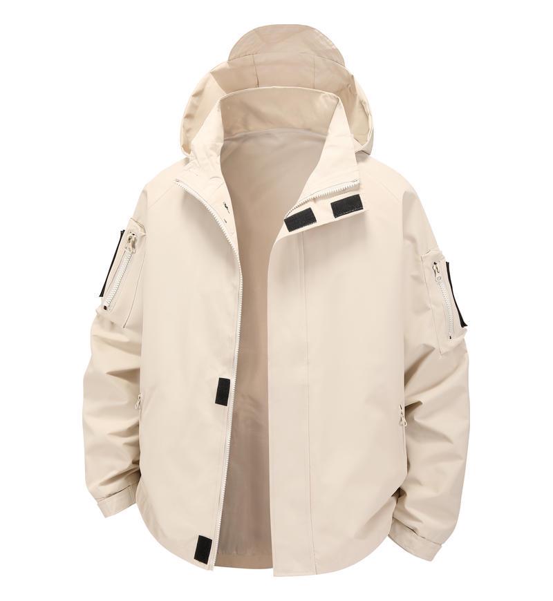 Trendy Outdoor Thin Windbreaker: Spring/Autumn Mountaineering Jacket with Functional Workwear Style M хаки