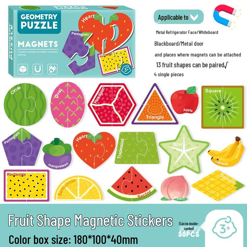 Children's Educational Magnetic Blackboard & Refrigerator Puzzle with 26 Alphabet Letters, Animal Shapes, and Numbers.