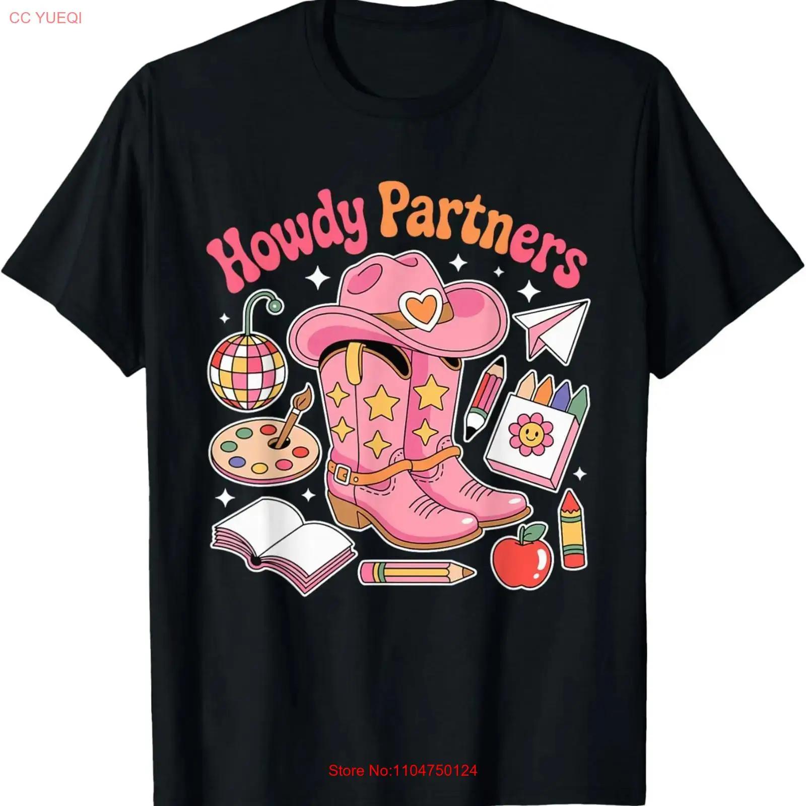 

Retro Howdy Partners Cowgirl Cowboy Teacher Back to School T Shirt for Dad vintage Washed Comfortable Casual Slightly 5XL різнокольоровий