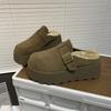 Thick-soled half-tow women's autumn and winter new versatile Mao Mao slippers muffin shoes cotton tow half-tow platform shoes