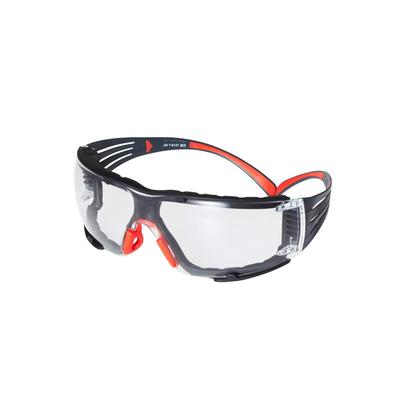 3M Secure Fit Sicherheitsbrille mit JIS-konformer Brille, Dichtung, Rot, SF401SGAF-RED-F,