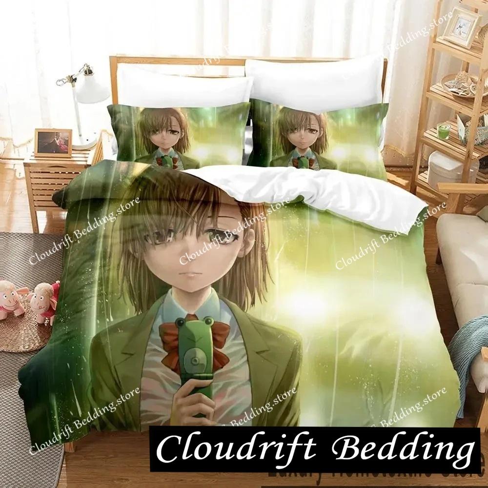 Misaka Mikoto A Certain Magical Index Railgun Bedding Set Boys Girls Twin Queen King Size Duvet Cover Pillowcase Bed boys Adult
