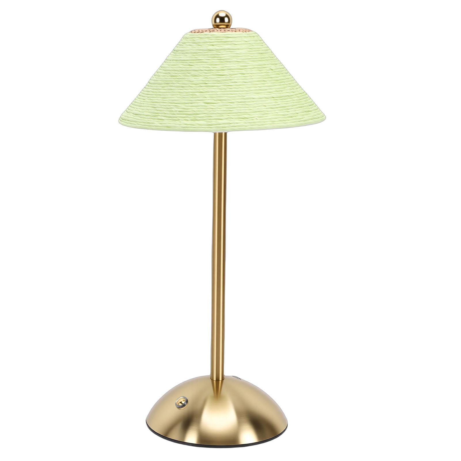 

Table Lamp 3 Colors Cordless Handwoven Paper Rope Lampshade Bedside Table Lamp for Bedroom