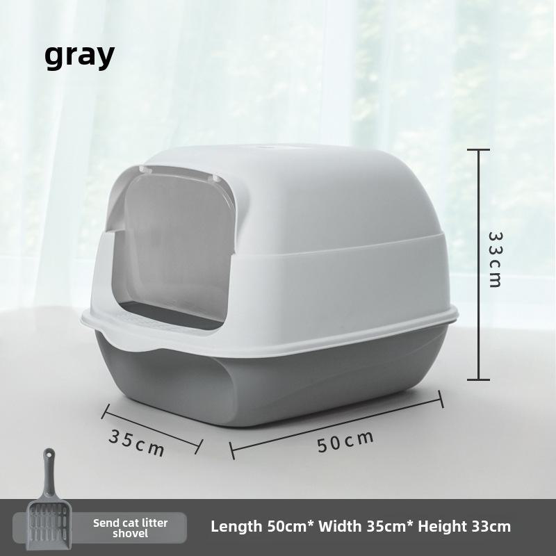 Litieră mare pentru pisici, cu dublă utilizare, cu design anti-stropire