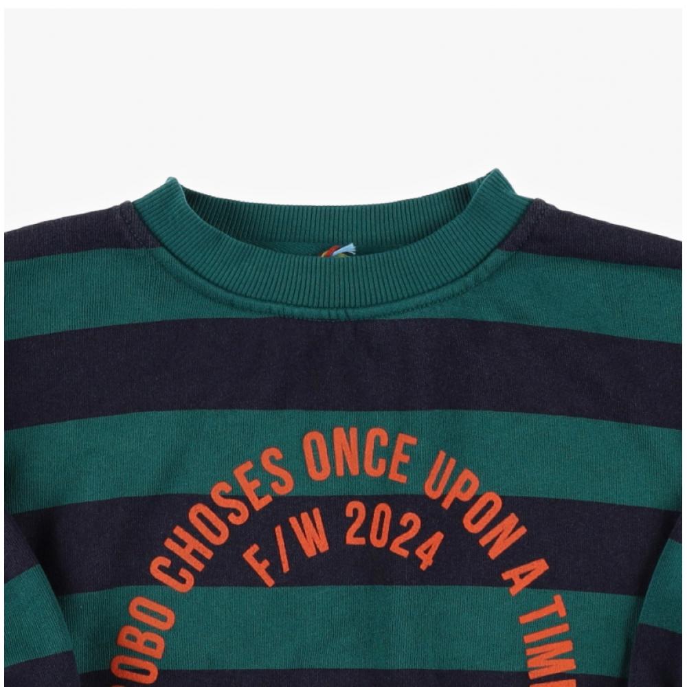 Boboshoz B224ac043 401 Circle Logo Stripe Kids Sweatshirt