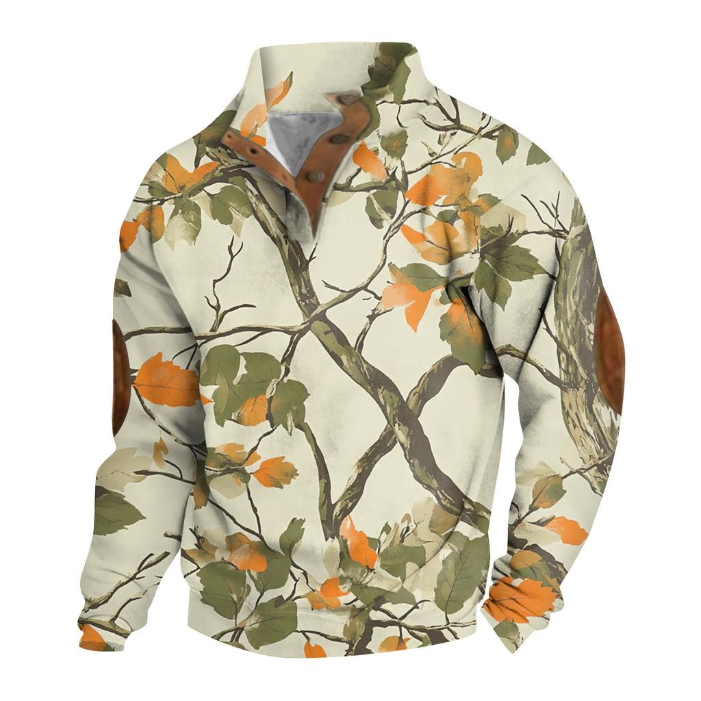 Frühlings- und Herren-Sweatshirt mit Stehkragen ist ein lässiges Outdoor-Pullover-Oberteil