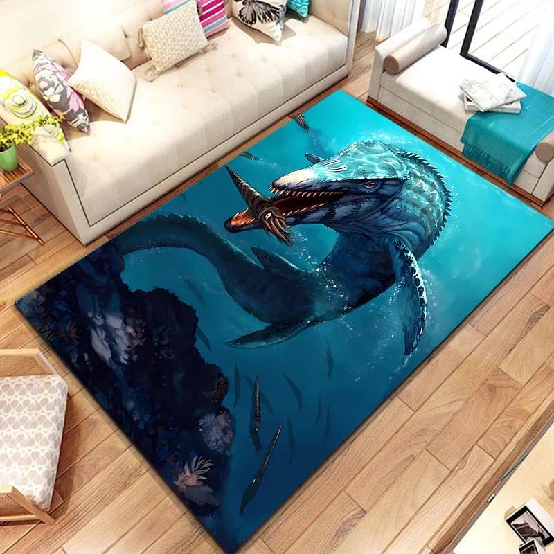 3D Dinosaur Fossil Art Pattern Rug Carpet for Living Room Bathroom Mat Creative Doormat Carpet for Bedroom Home Decor
