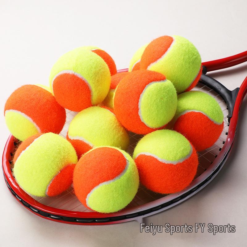 Pallina da Tennis Bicolore in Gomma Resistente ad Alta Elasticità per Allenamento e Fitness di Adulti e Studenti.