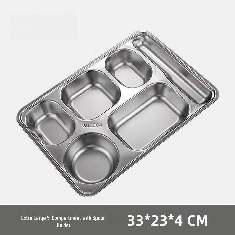 WUHE Stainless Steel Divided Meal Tray