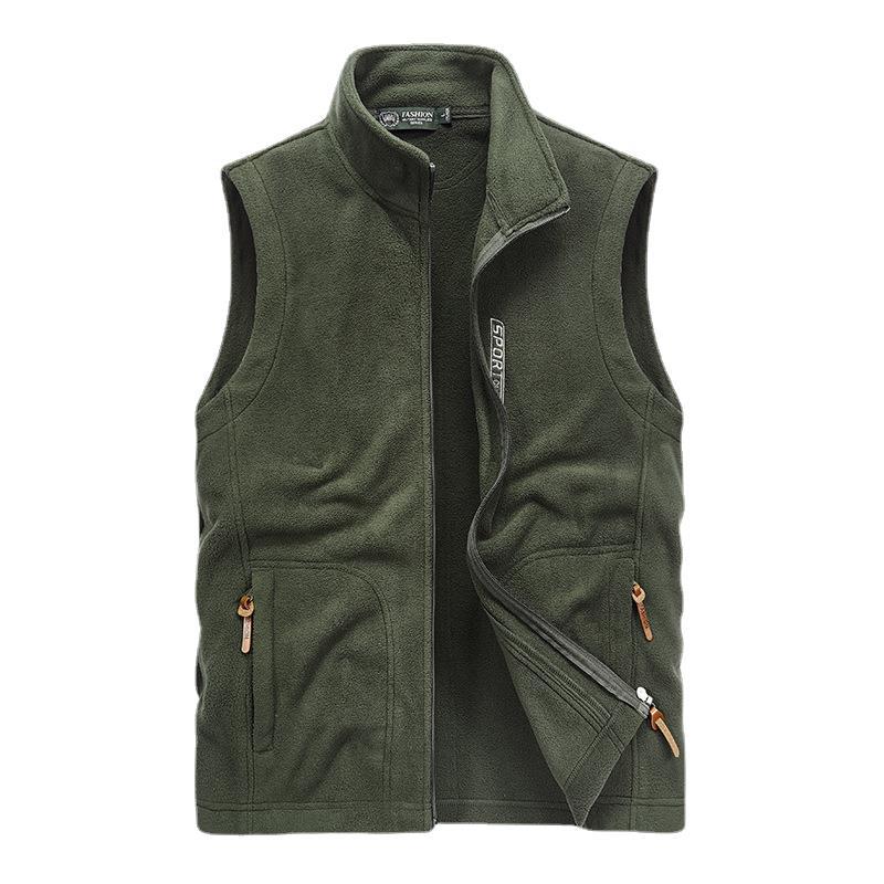 Vest, Sleeveless Vest, Windproof Fleece, Thickened Stand-Up Collar Fleece, Vest, Thermal Fleece Vest, Plus Autumn And Winter Hair.