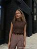 European and American new products round neck solid color thin pullover sleeveless knitted sweater women's season versatile vest top