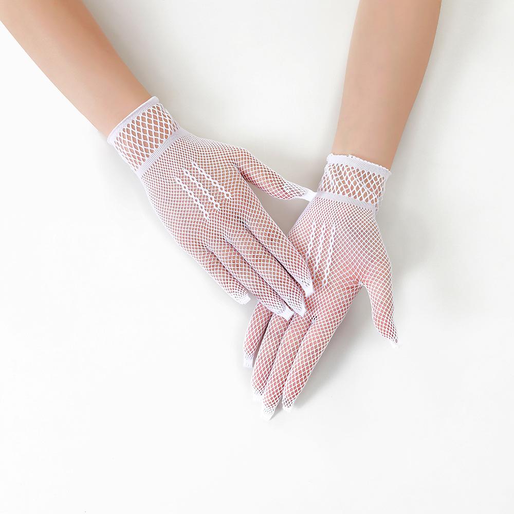 Summer Elegant Short Lace Gloves Women Fishnet Wedding Costume Accessories Evening 7410