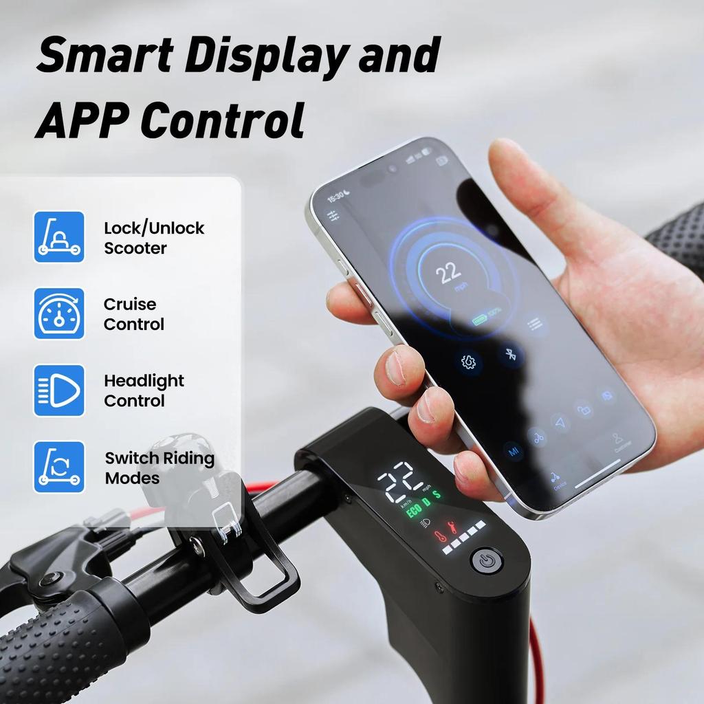 iScooter Patinete Eléctrico Plegable W6 - Motor de 500W, Autonomía de 30km, Neumáticos de 10" y Aplicación Voltix para Desplazamientos Urbanos