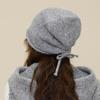 Japanese Retro Plaid Lace Knitted Slouchy Beanie – Warm, Versatile Wool Hat for Autumn and Winter