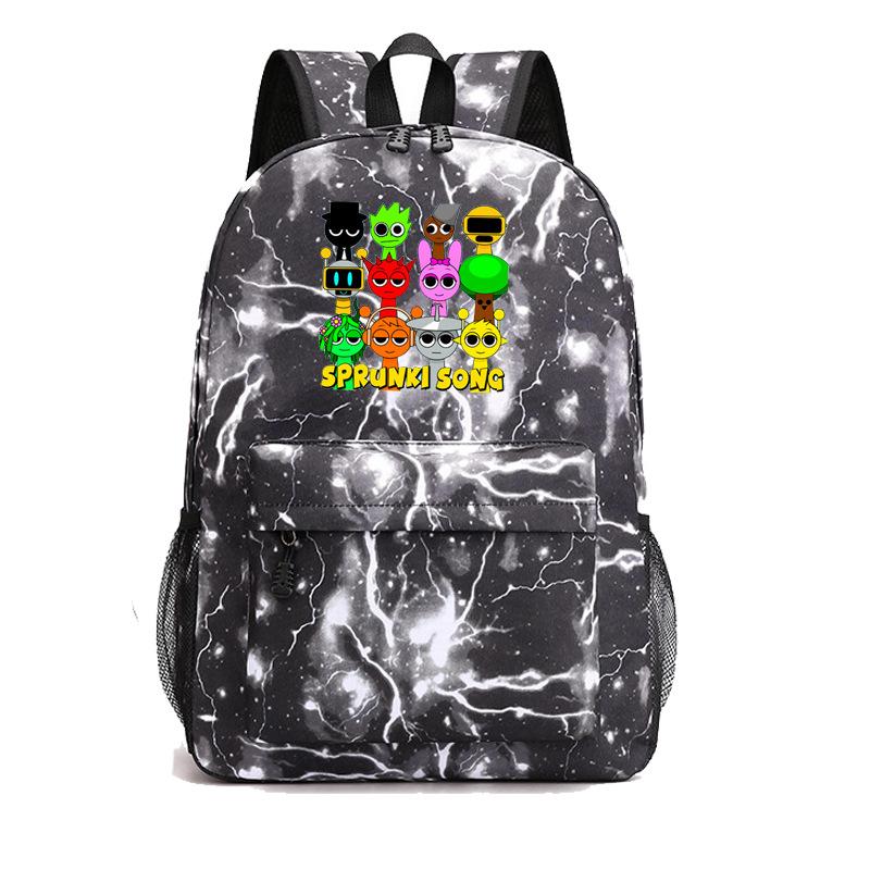 Rhythm Box Sprunki Cartoon Game Printed Backpack Student Bag Canvas Bag Children Cartoon