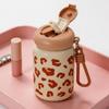 Leopard Print Straw Thermos Cup Mini Drinking   Water Cup Insulated  Water Bottle  Outdoor Sports