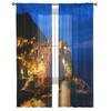 Cityscape Lights Tulle Sheer Curtains for Living Room Decoration Curtain for the Room Bedroom Kitchen Voile Organza Curtains