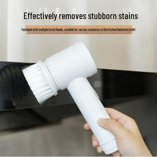 Versatile Electric Cleaning Brush Set: Multiple Brush Heads for Kitchen, Bathroom, Toilet, Crevice Cleaning, and Rotating Mop Replacement.