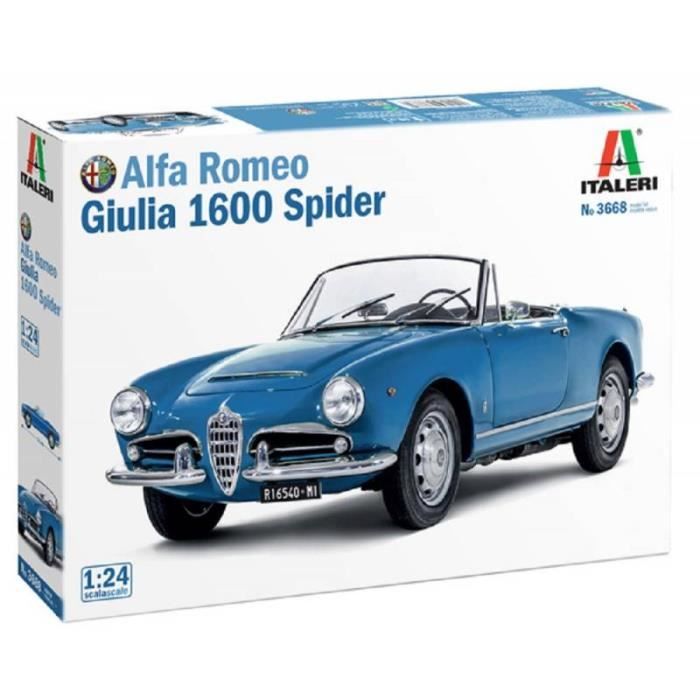 ITALERI - Maquette Voiture Alfa Romeo Giulia 1600 Spider |italeri|3668| 1:24 Maquette Char Promo - Ref : 15026