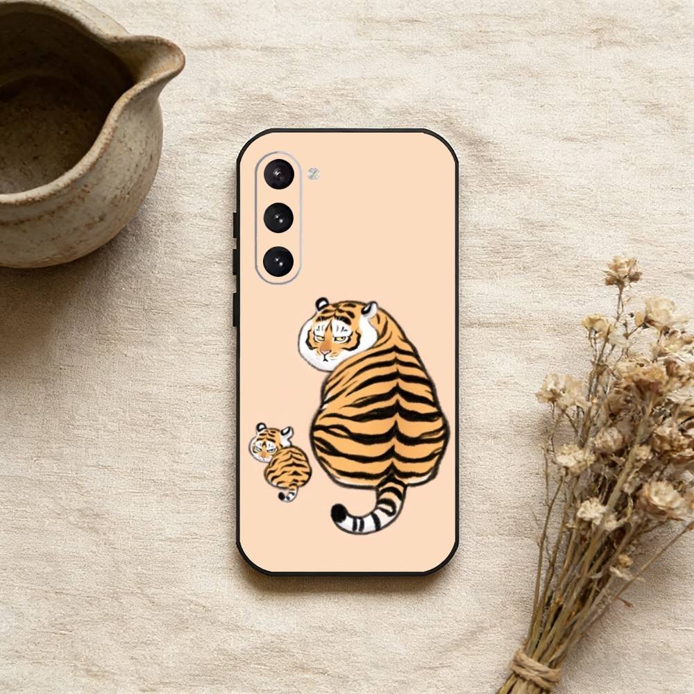Cute Little Fat Tiger Phone Case For Samsung Galaxy A73,A72,A71,A70,A52,A51 Others Soft Black Cover