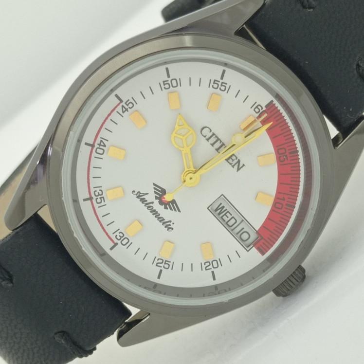 

REFURBISHED CITIZEN AUTOMATIC 8200 JAPAN MENS WHITE DIAL WATCH 010-a415192-2 Sku010-a415192