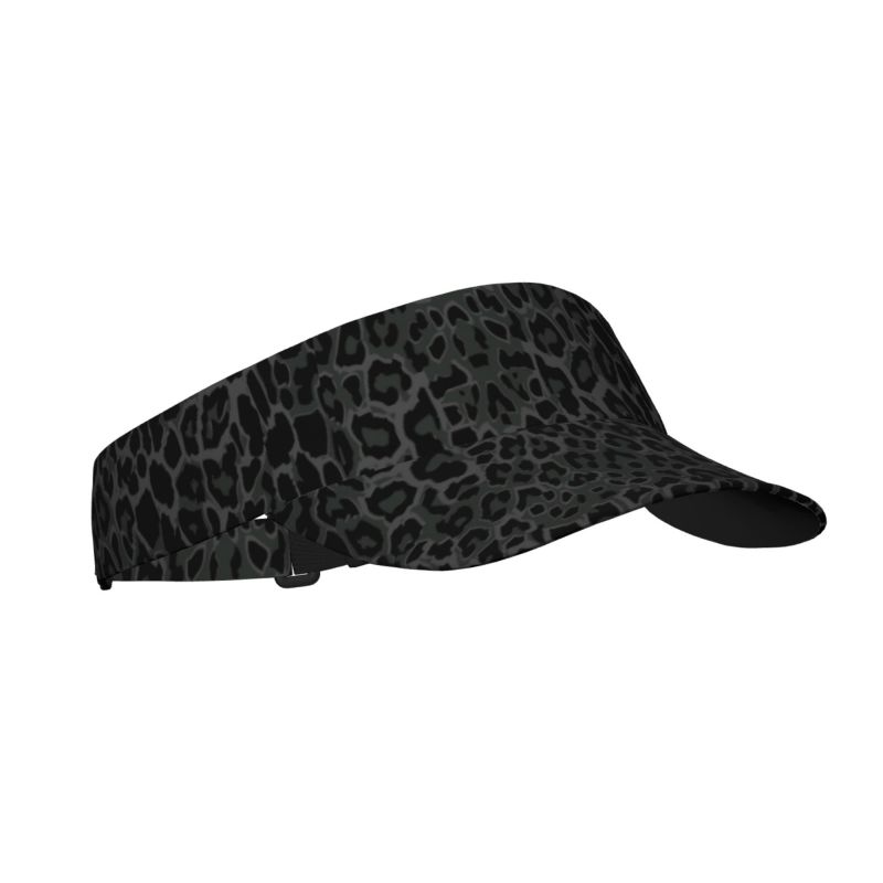 

Black Leopard Print Sports Sun Visor Hats Men Women Lightweight Packable Cooling Empty Top Visor Hat for Running Tennis Golf чёрный