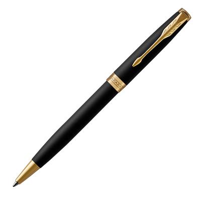 PARKER Ballpoint Pen, Oil-Based, Sonnet Matte Black GT 1950876, Official Import