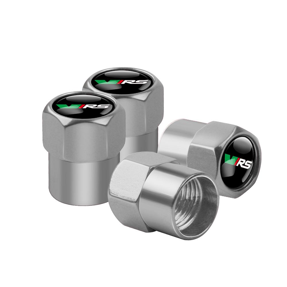 4Pcs Car Wheel Tire Metal Valve Cap Waterproof Stem Cover For Skoda Kodiaq Octavia Enyaq Kamiq Scala Rapid Superb Karoq Vision 3 Kyvc74