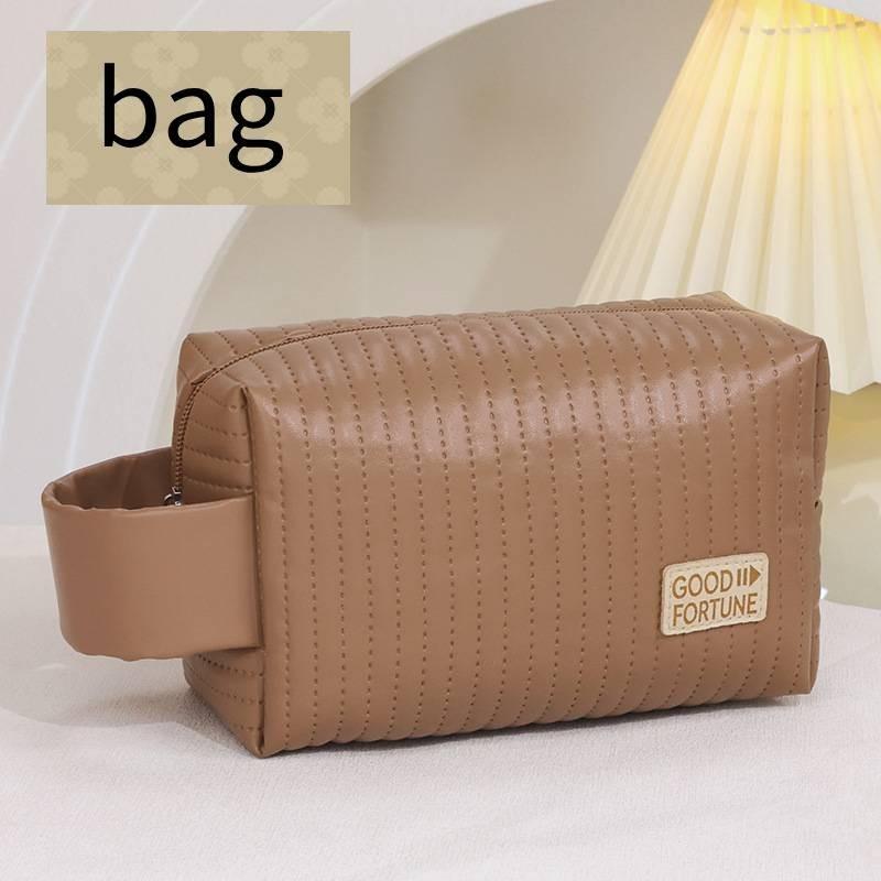 

Сумка Косметичка Сумка для хранения большой вместимости PU Портативная Износостойкая Brown