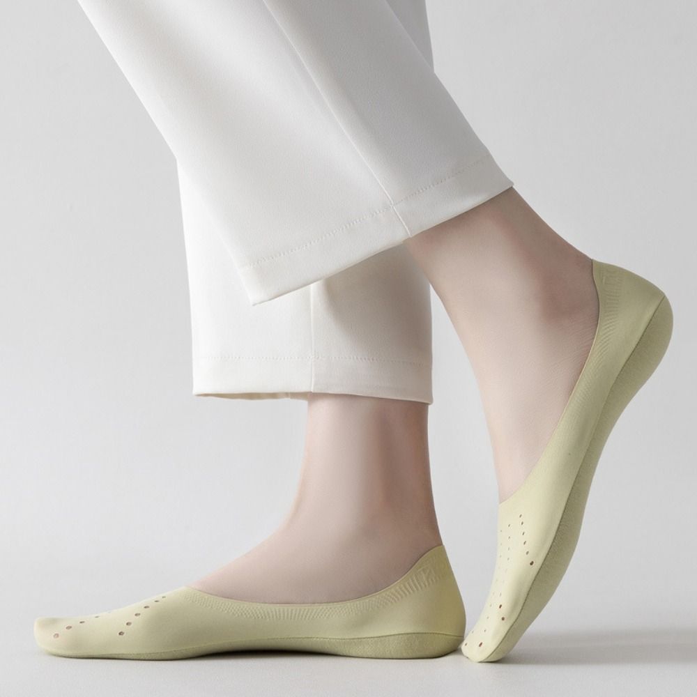 6Pairs Solid Color Invisible Short Socks Mesh Summer Thin Socks Fashion Ice Silk Boat Socks  Summer