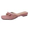 Minimalist bow cross belt open-toed low-heeled slippers summer wear thick-heeled shoes versatile women's sandals