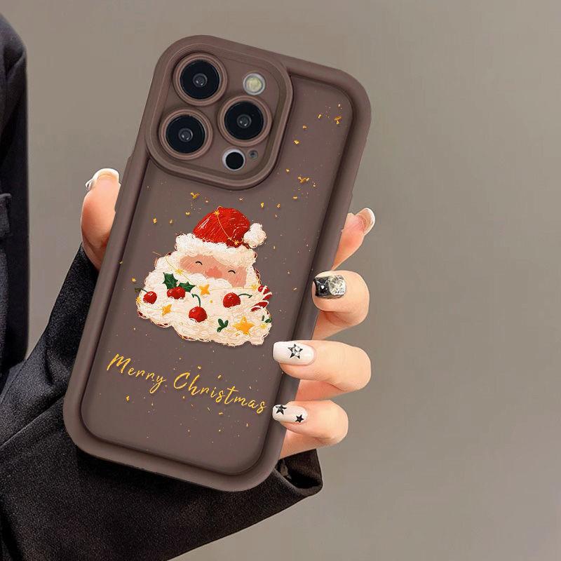 Merry Christmas Cartoon Cute Santa Claus Silicone Phone Case For iPhone 16 15 14 13 12 11 Pro Max XS Max 8 7 Plus X XR SE Shockproof Bumper Back Cover