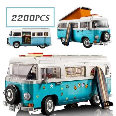 Bloques de Construcción Ladrillos Juguetes para Niños Regalo de Navidad Cumpleaños Modelo de Autocaravana Furgoneta