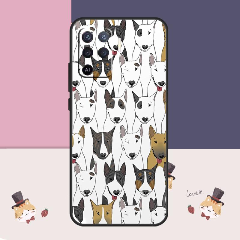 English Bull Terrier Dog Case For OPPO A78 A98 A58 A18 A96 A76 A16 A17 A77 A15 A5 A9 A74 A94 A52 A72 A53S A54S A57S