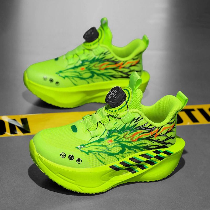 Youth Style Shoes Boys Breathable Mesh Running Shoes Kids Lightweight Sport Sneakers With Rotating Buckle