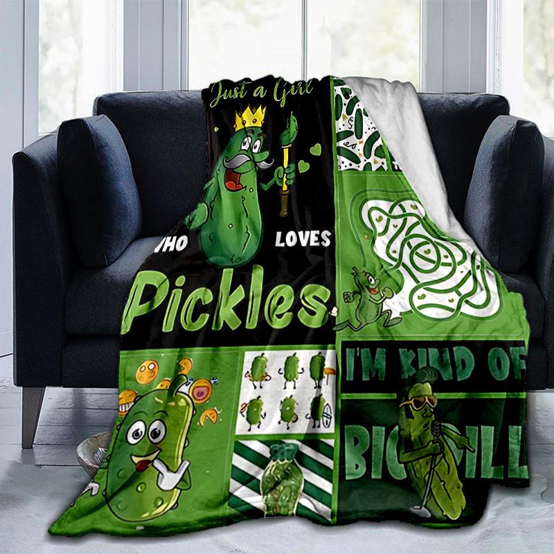 1pc Pickle Lover's Home Decor Collection Pickle Themed Throw Blanket, Couch Cover, Travel & Blanket .W015
