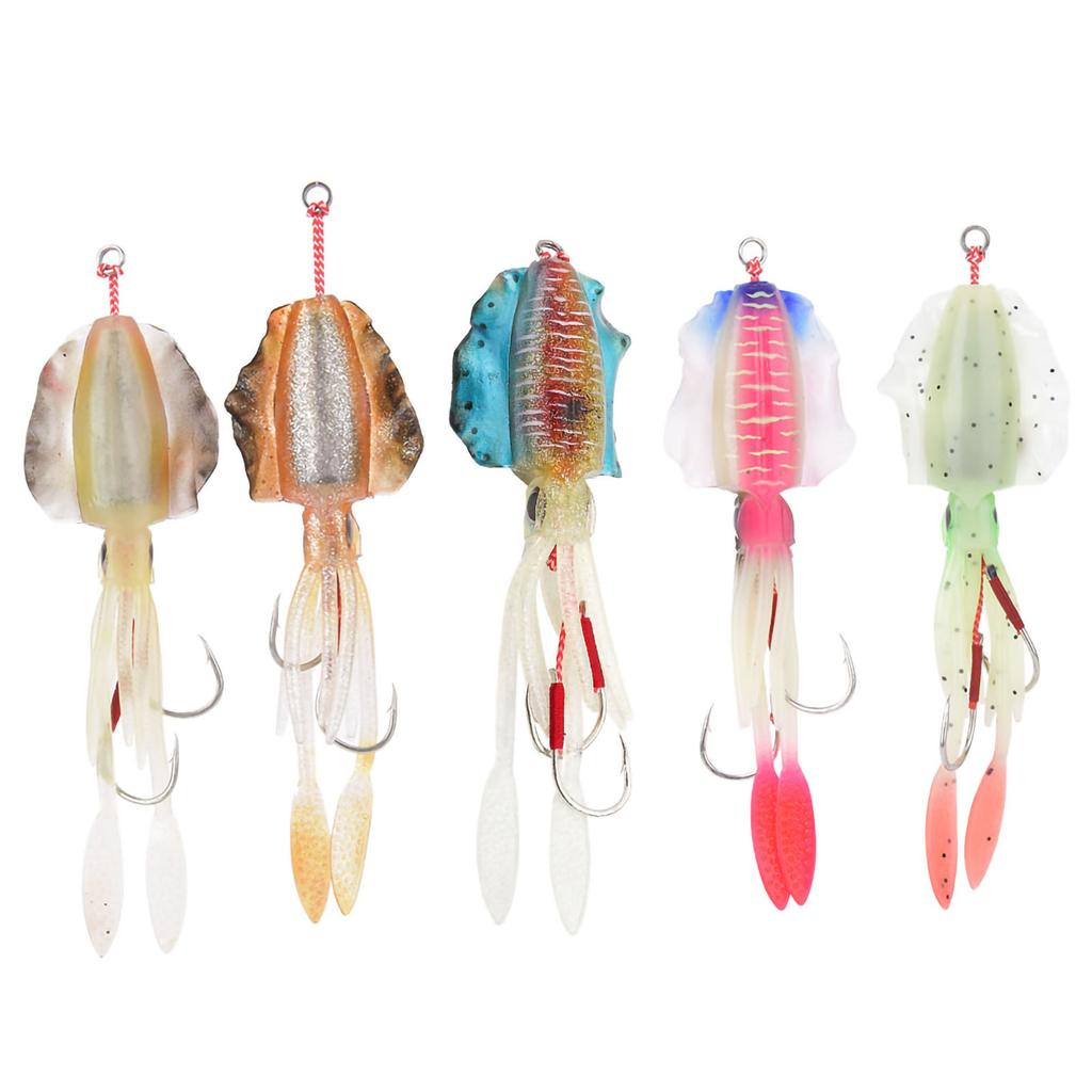 Soft Luminous Fishing Bait UV Octopus Squid Lure Fishing Tackle Accessory