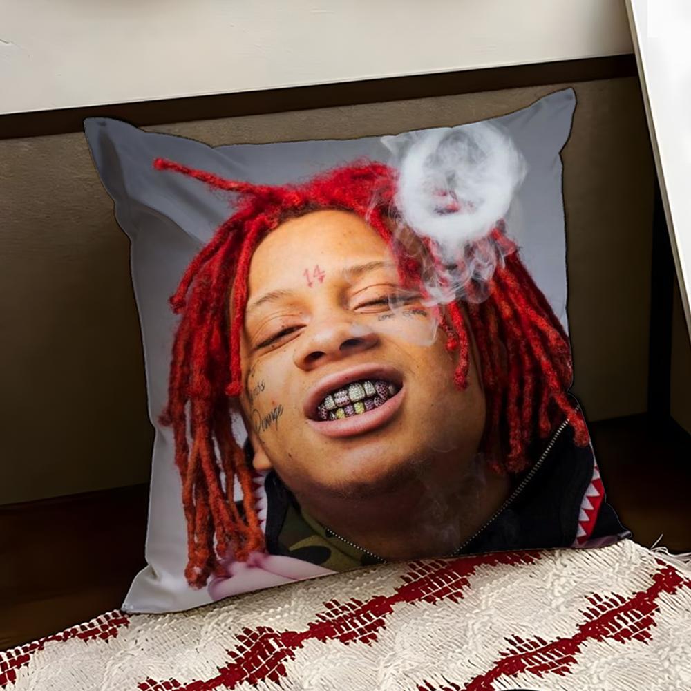 Rapper TTrippie RRedd Cushion Cover Reversible Soft Durable Pillow Cover Home Car MultiScene Use for Daily Comfort
