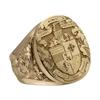 Crown Lion Shield Badge Yellow Royal Seal Men's Ring