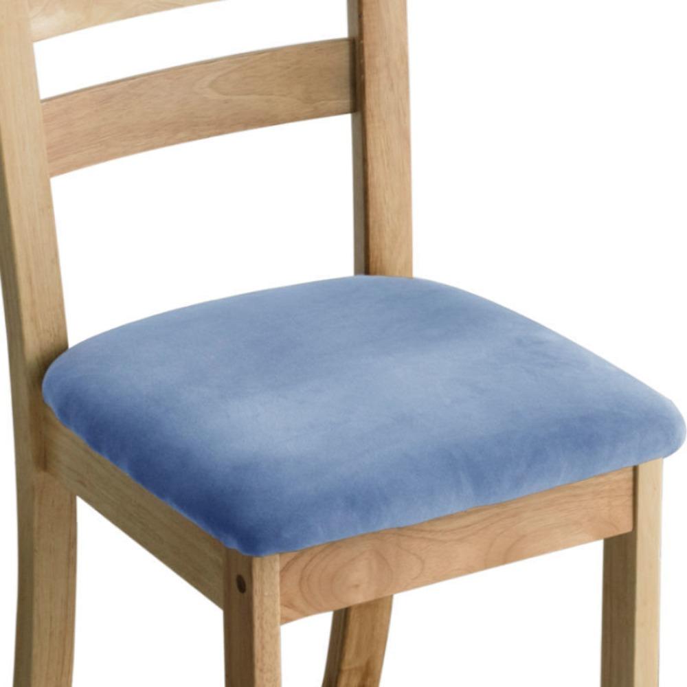 

Polyester Dining Room Chair Covers Washable Elastic Upholstered Dining Chair Covers Removable Dust-proof Chair Seat Covers світло-синій колір