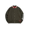 Printed Baseball Collar Long Sleeve Fleece Lined Jacket Men Jackets Army-Green DK008131A76
