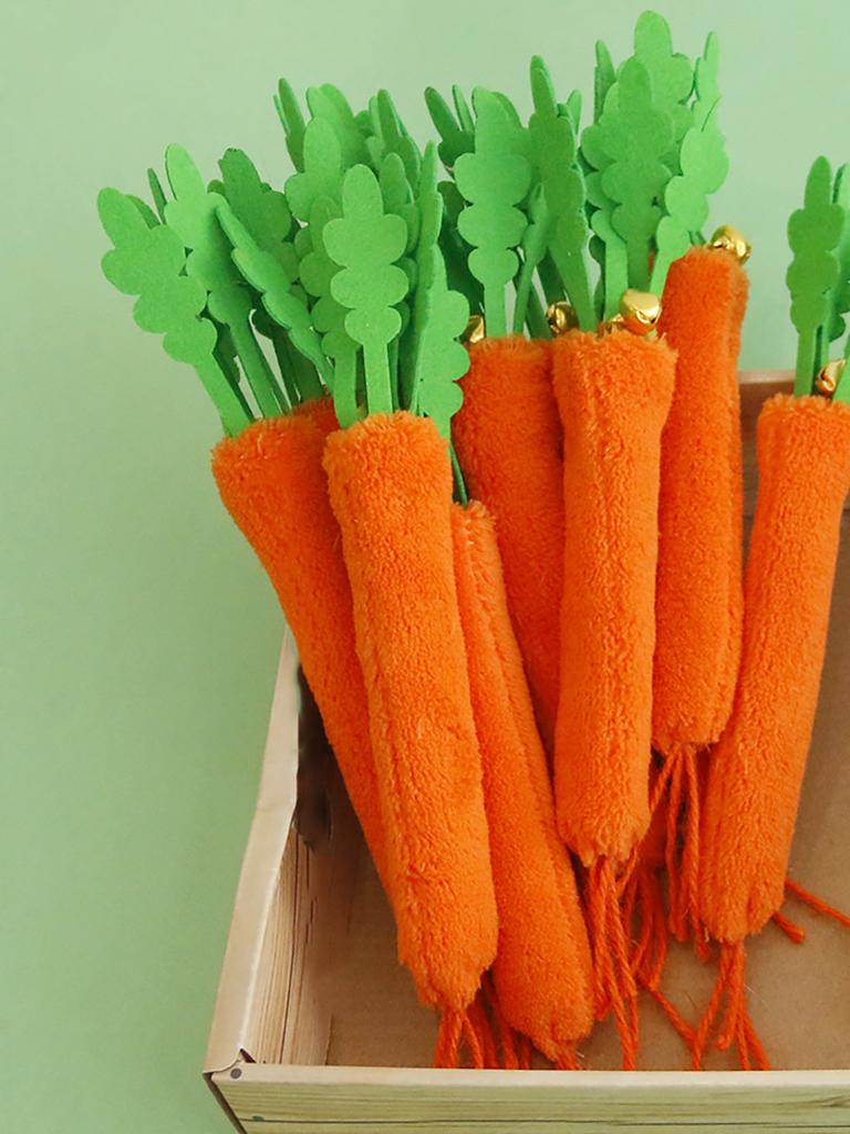 1/5pcs Cat Toy Interactive Bells Simulation Carrot Bite Resistant Self Teeth Cleaning Bite Resistant Cat Accessories