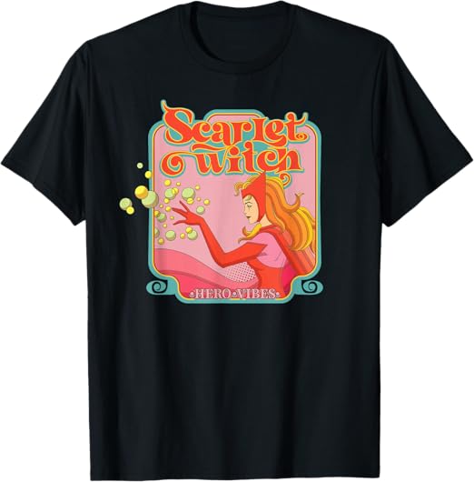 Marvel Avengers Scarlet Witch Wanda Hero Vibes Comic Retro T-Shirt 160