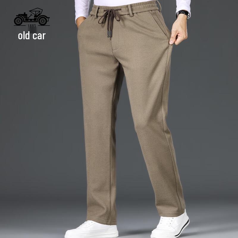 Herren Mid-Aged High-Waist Straight Fit Lässige Stoffhose