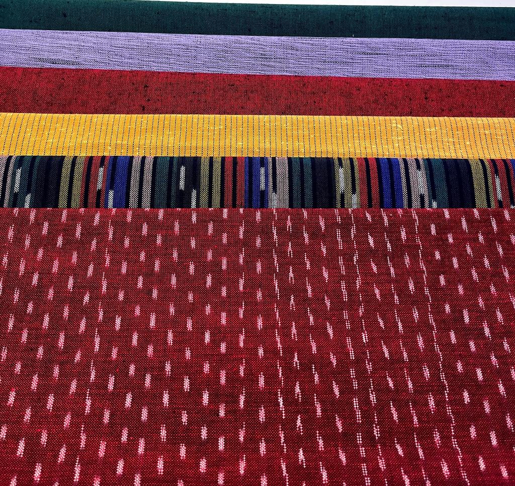 Shimokawa Textiles Kurume Kasuri Small Assortment from the Solid and Striped 50cm x 4 Varieties Patterned 50cm x 2 Varieties Width (SHIMOGAWA) (Direct