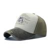 New washed wolf head embroidered baseball cap men's casual versatile sunshade cap color matching old hat