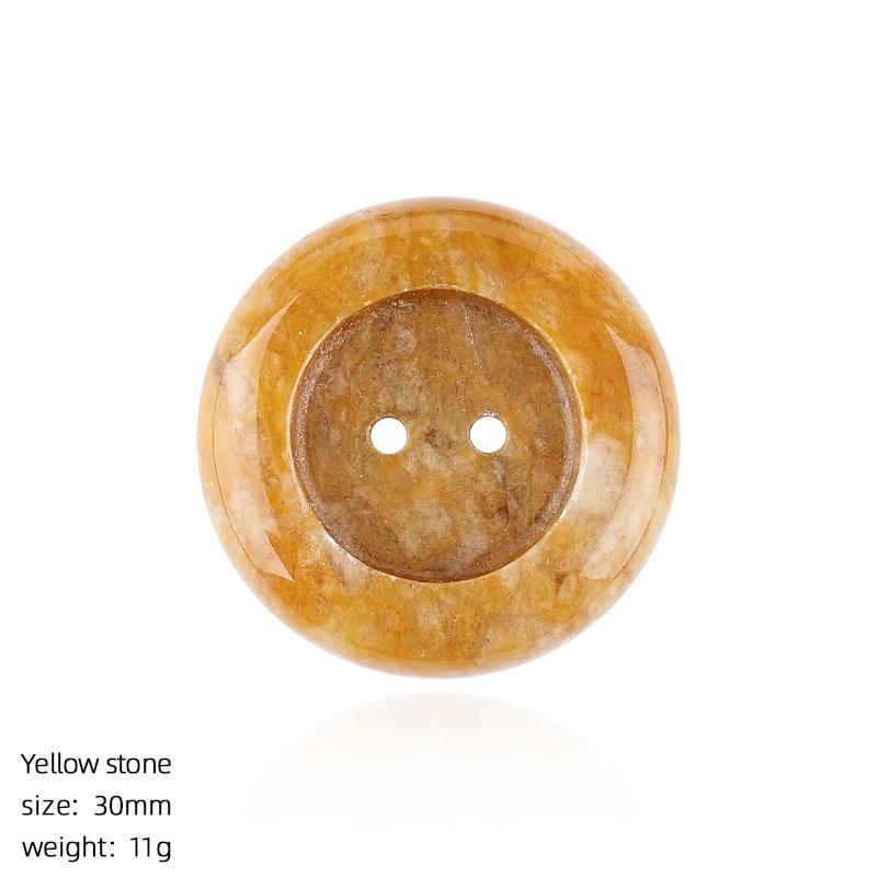 

1pc 30mm Round Natural Stone Beads Crystal Buttons Shape Charms Versatile Accessories for Sweaters Bags Clothing Decoration