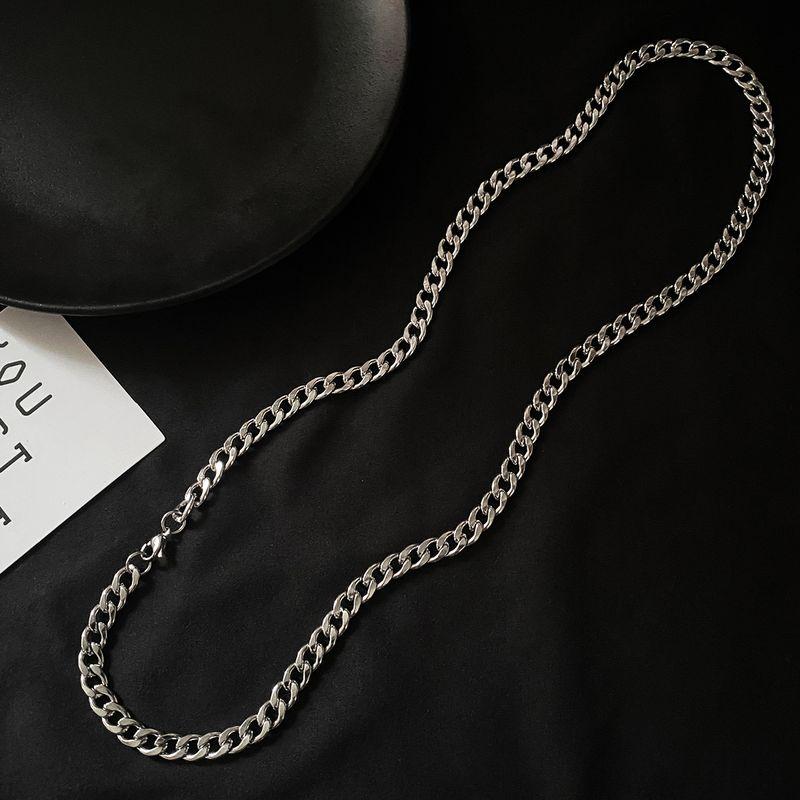 Carmen Trendy Ins Internet Celebrity Titanium Steel Chain Stylish Cuban Link Chain Fashion All-Match Cold Style Men's and Women's Necklaces Ornament