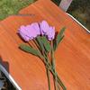 Buquê de Flores de Lã Tricotado à Mão: Ornamento de Rosa, Lírio, Girassol Presente